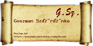 Goszman Szörénke névjegykártya